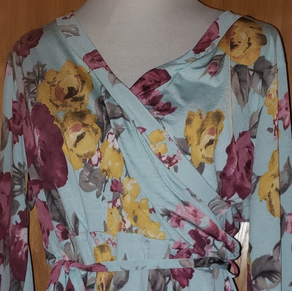 Aqua Floral Dress - Picture 4 of 5